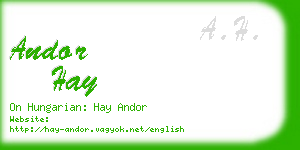 andor hay business card